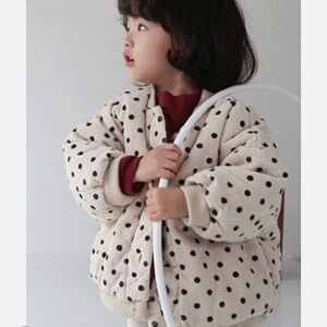 NWT Guno Corduroy Polka Dot Puff Sleeve Jacket size 3-5